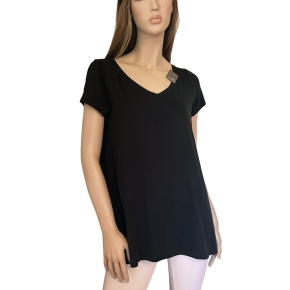 J. Jill Elliptical Tee Tank T Shirt Pima Cotton Short Sleeve V-Neck Relaxed Fit - Picture 4 of 15